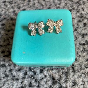 Elegant Silver Bow Earrings